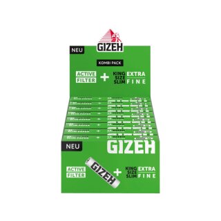 GIZEH KingSize Slim +ActiveFilter - Black (16 x 34Stk +16AF)