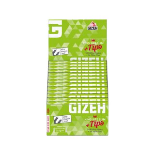 GIZEH KingSize Slim - SuperFine +Tips (26 x 34Stk)