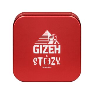 Steezy Grinder Alu 63mm - 2Parts GIZEH x Steezy Red (1 Stk)