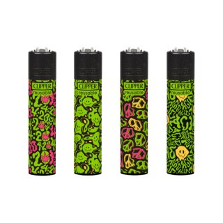 Clipper Feuerzeug Softflame - Acid Pattern D (1 x 48Stk)