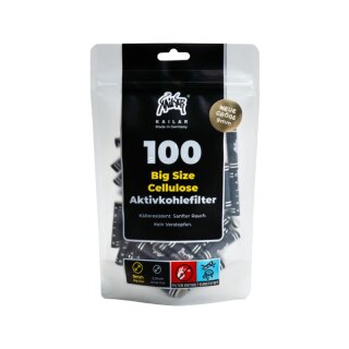 Kailar - Aktivkohlefilter Black Big Size 9mm (100er Pack)