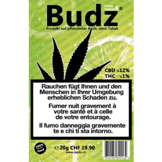 Budz - Crazy Lemon 8 - Greenhouse Hybrid CBD Trim (CHF 19.90/20g)