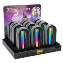 Clipper Feuerzeug Jetflame Blue Metal Icy - Rainbow (1 x...
