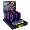 Clipper Feuerzeug Jetflame Blue Metal Icy - Rainbow (1 x 12Stk)