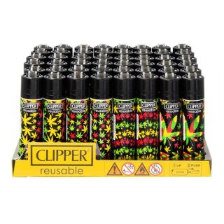 Clipper Feuerzeug Softflame - Rasta Hanfblatt (1 x 48Stk)