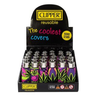 Clipper Feuerzeug Softflame Silikon Cover - Neon Leaves (1 x 30Stk)