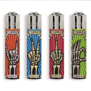 Clipper Feuerzeug Softflame - Skeleton Fingers (1 x 48Stk)