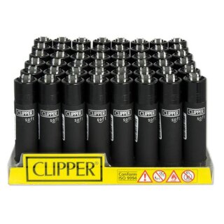 Clipper Feuerzeug Soft - Black (1 x 48Stk)