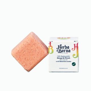HerbadiBerna CBD Badew&uuml;rfel 150mg - Mango & Pfirsich (1 Stk)
