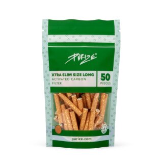 Purize Aktivkohlefilter Xtra Slim SIZE LONG 6mm - Spy (50 Stk.)
