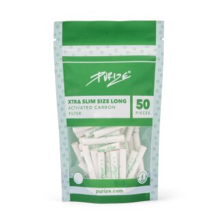 Purize Aktivkohlefilter Xtra Slim SIZE LONG 6mm - white (50 Stk.)