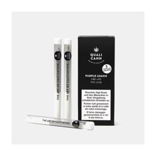 NP1602 Qualicann - Prerolled CBD Joints - Purple Lemon (3 Stk.)