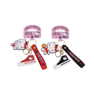 Hello Kitty - Schl&uuml;sselanh&auml;nger - Rot/Schwarz (1 x 24Stk)