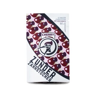 Zunder Zahnstocher Cherry - Beutel (80 Stk.)