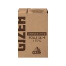 GIZEH Rolls Slim +Tips - Unbleached (20 x 5m + 50Stk)