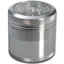 Grinder Alu 50mm - 4Parts Silver with Window (1 Stk)