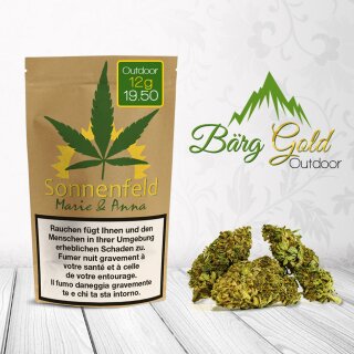 Sonnenfeld CBD - Bärg Gold Outdoor (CHF 19.50/12g)