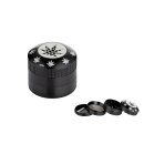 SuperHeroes Grinder Alu 50mm - 4Parts Hemp Leaf Black (1...