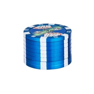 SuperHeroes Grinder Alu 40mm - 3Parts Poker Chips Blue (1 Stk)