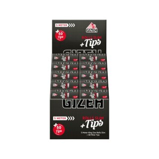GIZEH Rolls +Tips - Black (20 x 5m +50Stk)