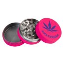 Grinder Alu 40mm - 3Parts Pink Hemp Leaf (1 Stk)