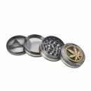Grinder Alu 50mm - 4Parts Bling Bling Hemp Leaf (1 Stk)