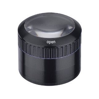 ChampHigh Grinder Alu 50mm - 4Parts Black with Magnifier (1 Stk)